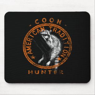 Coon Hunter American Patriotic Racoon Hunting Tra Mouse Pad