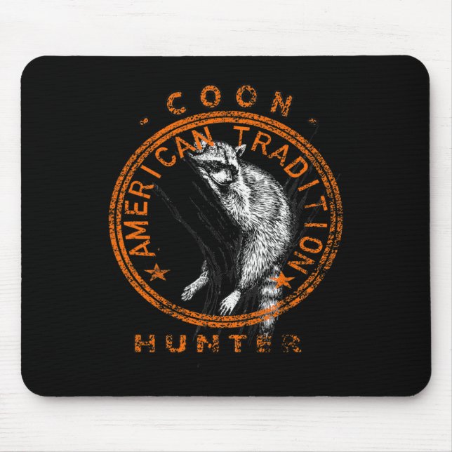 Coon Hunter American Patriotic Racoon Hunting Tra Mouse Pad (Front)