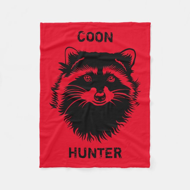 Coon Hunter with Racoon Fleece Blanket (Front)