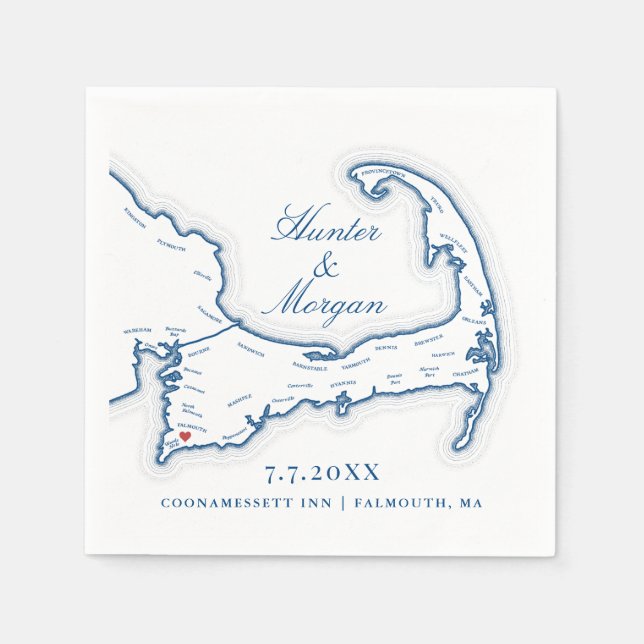 Coonamessett Inn Wedding Cape Cod Cocktail Napkin (Front)