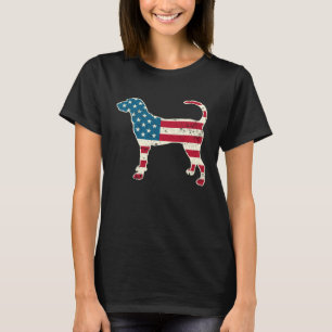 Coonhound 4th of July Men Women USA American Flag  T-Shirt