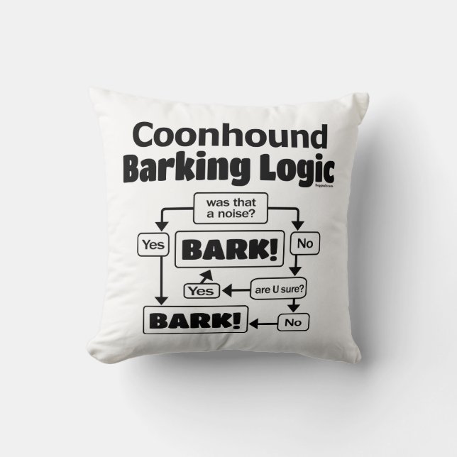 Coonhound Barking Logic Cushion (Front)