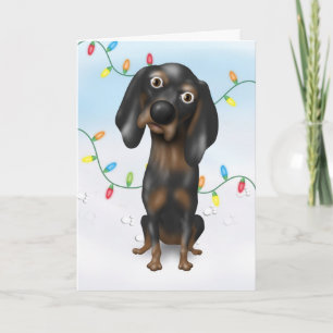 Coonhound (Black and Tan) Christmas Holiday Card