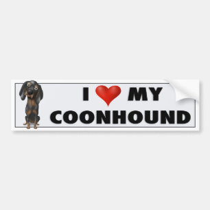 Coonhound (Black and Tan) Love BTC Bumper Sticker