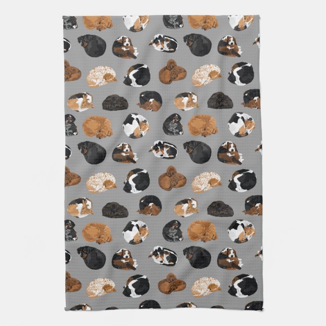 Coonhound Curl Tea Towel (Vertical)