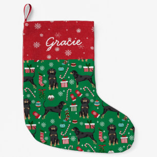 Coonhound dog christmas custom name small christmas stocking