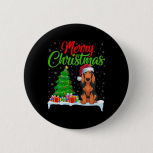 Coonhound Dog Christmas Tree Lights Xmas Coonhound 6 Cm Round Badge