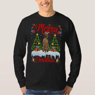 Coonhound Dog Lights Xmas Tree Santa Coonhound Chr T-Shirt
