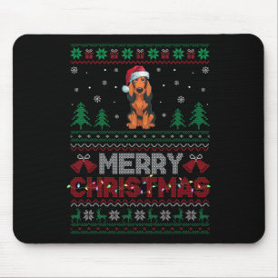 Coonhound Dog Lovers Santa Hat Christmas Tree Ligh Mouse Pad