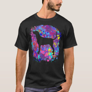 Coonhound Dog Pink Watercolor Splatter Art Love T-Shirt
