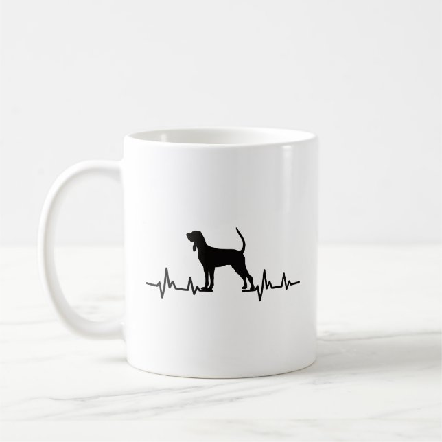 Coonhound Heartbeat Coffee Mug (Left)