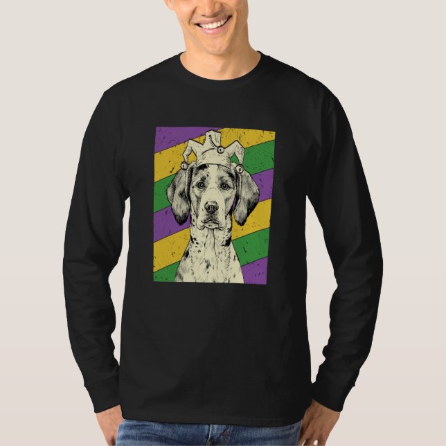 Coonhound Jester Mardi Gras Dog Mom or Dad T-Shirt (Front)