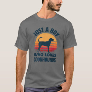 Coonhound Just A Boy Who Loves Dogs Men Retro Vint T-Shirt