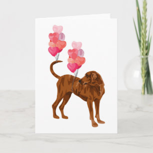 Coonhound Love Balloons Card