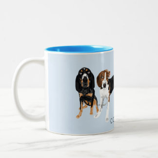 Coonhound Mum Blue Two-Tone Coffee Mug