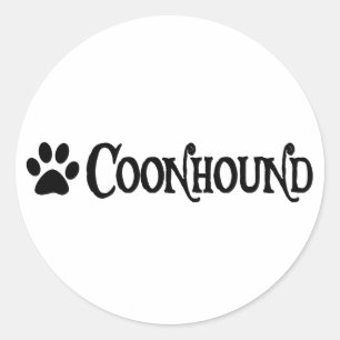 Coonhound (pirate style w/ pawprint) classic round sticker