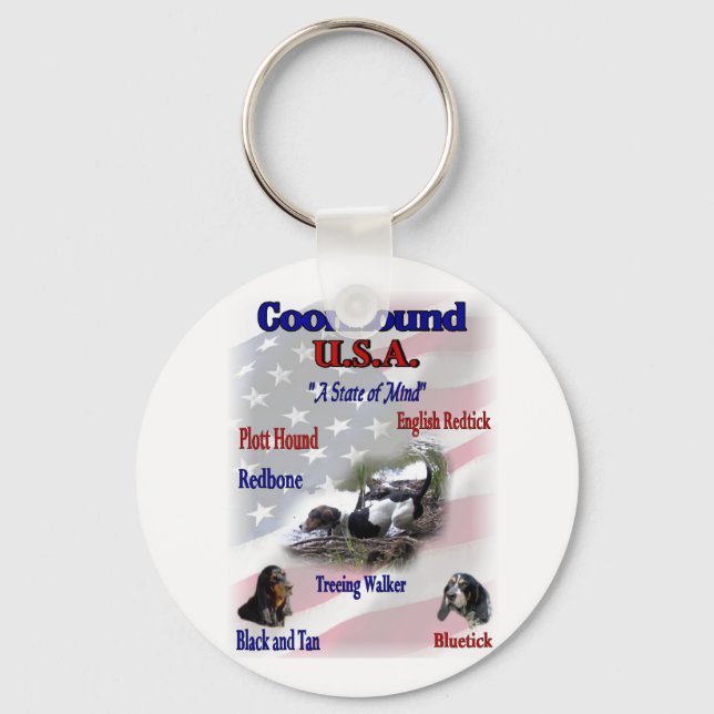 Coonhound USA Gifts Key Ring (Front)