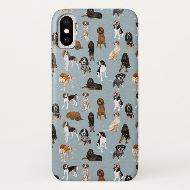 Coonhounds on Blue Case-Mate iPhone Case (Back)