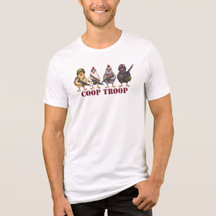 Coop Troop Funny 4th of July Military Hens Tri-Blend Shirt