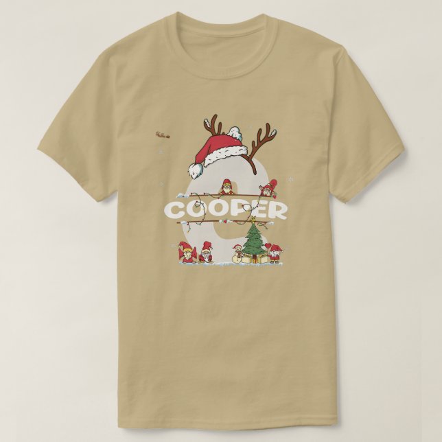 Cooper Christmas  w Cooper Name for funny Xmas  T-Shirt (Design Front)