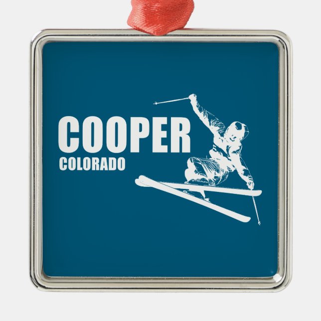 Cooper Colorado Skier Metal Tree Decoration (Front)