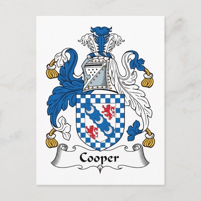 Cooper Family Crest Postcard (Front)