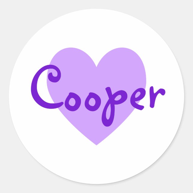 Cooper in Purple Classic Round Sticker (Front)