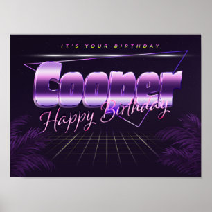 Cooper Name Vorname lila retro Poster Geburtstag
