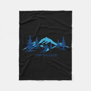 Cooper spur oregon ski resort skiing skier  fleece blanket
