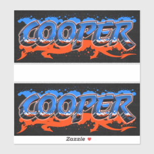 Cooper Vorname Name Graffiti Aufkleber Sticker