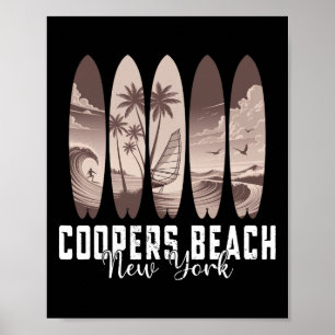 Coopers Beach New York Surfboard Men Women Surfing Poster