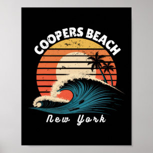 Coopers Beach New York Women Men Surfboarding _1  Poster
