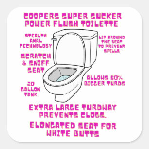 Cooper's super sucker toilette  square sticker