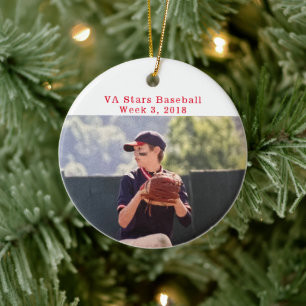 Cooperstown Baseball Photo Team Fun Facts Ceramic Tree Decoration