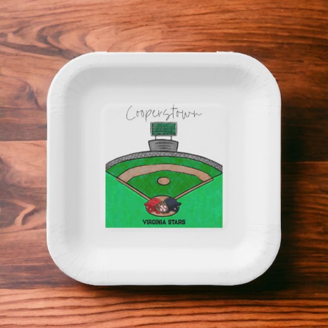 Cooperstown Field Team Party Personalised Paper Plate (Creator Uploaded)