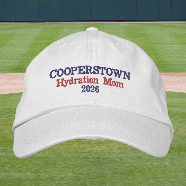 Cooperstown Hydration Mom | Funny Baseball Mom Embroidered Hat (Creator Uploaded)