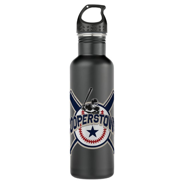 Cooperstown New York Baseball Game Family Vacation 710 Ml Water Bottle (Front)