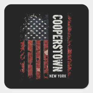 Cooperstown New York Square Sticker