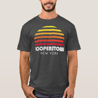 Cooperstown New York Vacation Retro Sunset T-Shirt