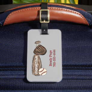 Cooperstown NY Baseball Player Sports Bat Bag Luggage Tag