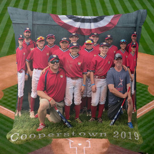 Cooperstown NY Baseball Team Photo Year Keepsake Cushion