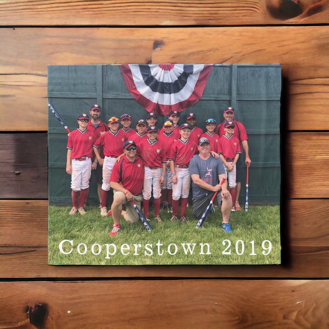 Cooperstown NY Baseball Team Photo Year Keepsake Fleece Blanket (Creator Uploaded)