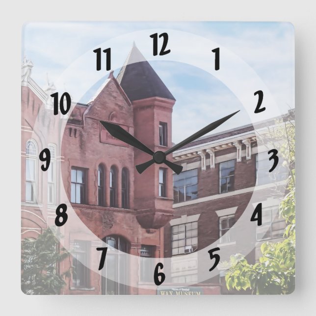 Cooperstown NY - First National Bank Building Square Wall Clock (Front)
