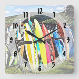 Cooperstown NY - Kayaks and Paddleboards Square Wall Clock