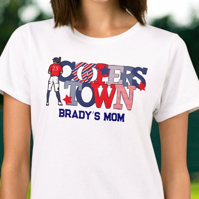 Cooperstown Patriotic Baseball Player’s Mum T-Shir T-Shirt (Creator Uploaded)