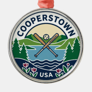 Cooperstown USA Metal Tree Decoration