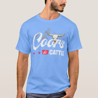 Coor And Cattles Retro Cow Western Mountains And A T-Shirt