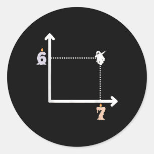 Coordinate 6 7 Funny Math Teacher Meme Halloween G Classic Round Sticker