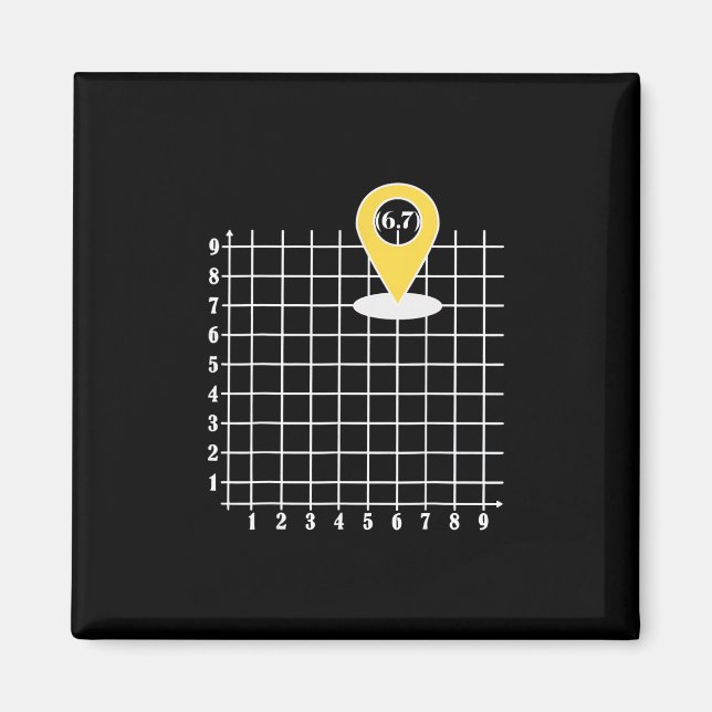 Coordinate 6 Number 67 Six Seven Meme  Magnet (Front)