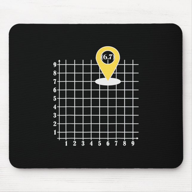Coordinate 6 Number 67 Six Seven Meme  Mouse Pad (Front)
